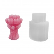 Silikon 3D 13 Güllü Çiçek Buketi Mum Kalıbı