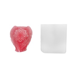 Silikon 3D Çiçekli Melek Kanadı Mum Kalıbı