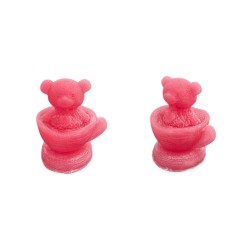 Silikon 3D Fincan İçine Oturmuş Kalpli Ayıcık Mum Kalıbı