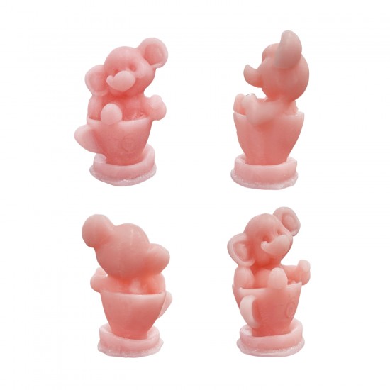 Silikon 3D Fincanın İçine Oturmuş Sevimli Fil Mum Kalıbı Silikon 3D Fincanın İçine Oturmuş Sevimli Fil Mum Kalıbı