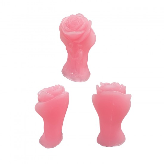 Silikon 3D Gül İçinde Çift Figürlü Mum Kalıbı