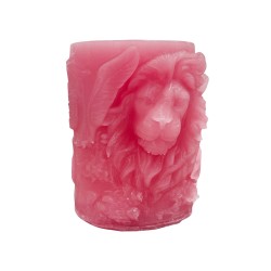 Silikon 3D Kabartmalı Aslan Şeklinde Sütun Mum Kalıbı