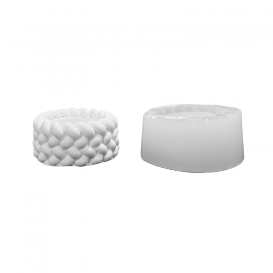 Silikon 3D Örgü Desenli Taş Tozu Mumluk Kalıbı Silikon 3D Örgü Desenli Taş Tozu Mumluk Kalıbı