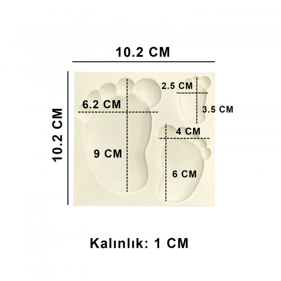 Silikon Bombeli Bebek Ayağı Şekilli Şeker Hamuru Kalıbı Silikon Bombeli Bebek Ayağı Şekilli Şeker Hamuru Kalıbı