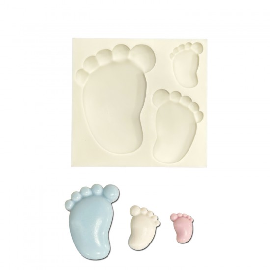 Silikon Bombeli Bebek Ayağı Şekilli Şeker Hamuru Kalıbı Silikon Bombeli Bebek Ayağı Şekilli Şeker Hamuru Kalıbı