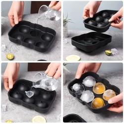 Silikon Buz Kalıbı Yuvarlak Küre Buz Kalıbı 6 Lı