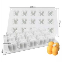 Silikon Çoklu Bubble Mum Kalıbı 15 Li Küçük Boy Silikon Çoklu Bubble Mum Kalıbı 15 Li Küçük Boy