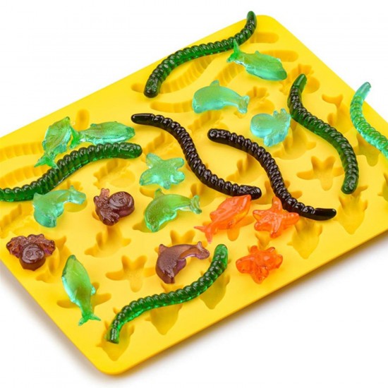 Silikon Deniz Canlıları Figürleri Solucan Haribo Çikolata Ve Jelibon Kalıbı Silikon Deniz Canlıları Figürleri Solucan Haribo Çikolata Ve Jelibon Kalıbı