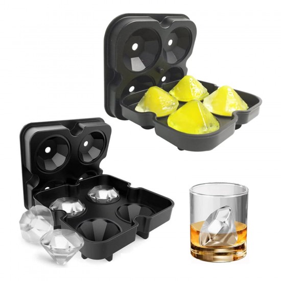 Silikon Elmas Buz Kalıbı 4 Lü Silikon Elmas Buz Kalıbı 4 Lü