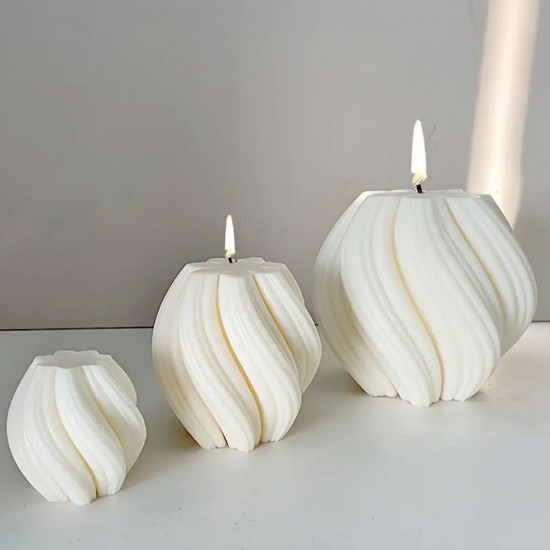 Silikon Mum 3D Orta Boy Dönen Sütun Geometrik Dalgalı Sabun Beton Ve Taş Tozu Kalıbı Silikon Mum 3D Orta Boy Dönen Sütun Geometrik Dalgalı Sabun Beton Ve Taş Tozu Kalıbı