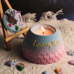 Silikon Deniz Kızı Temalı Loving You Yazılı Kapaklı Beton Çiçek Saksı Ve Mumluk Kalıbı Silikon Deniz Kızı Temalı Loving You Yazılı Kapaklı Beton Çiçek Saksı Ve Mumluk Kalıbı