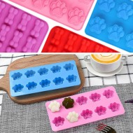 Silikon Kalıp Çikolata Ve Buz Sevimli Pati Şeker Hamuru Kek Kalıbı 10 Lu