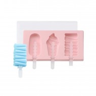 Silikon Kalıp Donurma Kalıbı Dondurma Çoklu Tatlı Meybuz Kalıbı 3 Lü