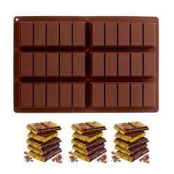 Silikon Kalıp Dubai Çikolata Bar ve Kek Çizgili Tablet Dubai Çikolatası Kalıbı 6 Lı Silikon Kalıp Dubai Çikolata Bar ve Kek Çizgili Tablet Dubai Çikolatası Kalıbı 6 Lı