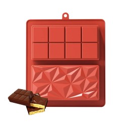 Silikon Kalıp Dubai Çikolata Yıldız ve Kare Desenli Çift Tablet Dubai Çikolatası Kalıbı Silikon Kalıp Dubai Çikolata Yıldız ve Kare Desenli Çift Tablet Dubai Çikolatası Kalıbı