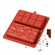 Silikon Kalıp Dubai Çikolata Yıldız ve Kare Desenli Çift Tablet Dubai Çikolatası Kalıbı Silikon Kalıp Dubai Çikolata Yıldız ve Kare Desenli Çift Tablet Dubai Çikolatası Kalıbı