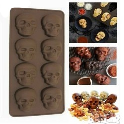 Silikon  Kalıp Kuru Kafa Çikolata Kalıbı 8 li  Silikon  Kalıp Kuru Kafa Çikolata Kalıbı 8 li