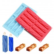 Silikon Kalıp Mum Örgülü Sabun Taş Tozu Kalıbı Burgulu Model Kek Çikolata Kalıbı 8 Li