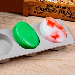 Silikon Kalıp Oval Sabun Taş Tozu Ve Kek Çikolata Kalıbı 4 Lü