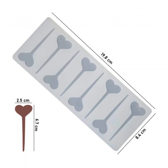 Silikon Kalp Şeklinde Kek Pasta Süsleme Çubuğu Kalıbı 8 Li Silikon Kalp Şeklinde Kek Pasta Süsleme Çubuğu Kalıbı 8 Li