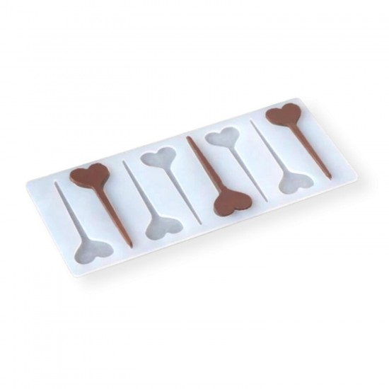 Silikon Kalp Şeklinde Kek Pasta Süsleme Çubuğu Kalıbı 8 Li Silikon Kalp Şeklinde Kek Pasta Süsleme Çubuğu Kalıbı 8 Li