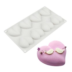 Silikon Kek Kalıp Çikolata Bombeli Desenli Kalp Kalıbı Mum Şeker Ham. Taş Tozu Kalıbı 8 Li Silikon Kek Kalıp Çikolata Bombeli Desenli Kalp Kalıbı Mum Şeker Ham. Taş Tozu Kalıbı 8 Li