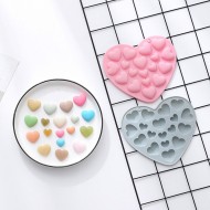 Silikon Kek Kalıp Çikolata Bombeli Kalp Kalıbı Şeker Hamuru Jelibon Taş Tozu Mum Kalıbı