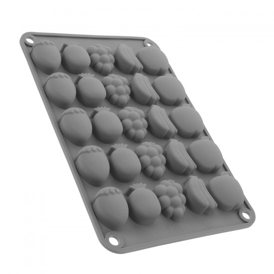 Silikon Meyve Figürleri (Çilek, Ananas, Üzüm, Muz, Elma) Haribo Çikolata Ve Jelibon Kalıbı