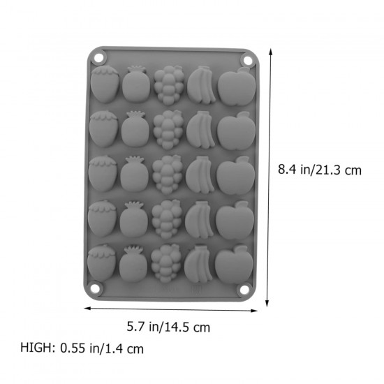 Silikon Meyve Figürleri (Çilek, Ananas, Üzüm, Muz, Elma) Haribo Çikolata Ve Jelibon Kalıbı