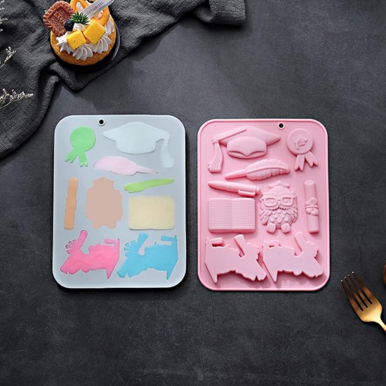 Silikon Mezuniyet Temalı Çikolata Ve Jelibon Kalıbı 9 Lu Silikon Mezuniyet Temalı Çikolata Ve Jelibon Kalıbı 9 Lu