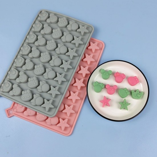 Silikon Mickey Mouse Ve Kral Tacı Yıldız Figürleri Haribo Çikolata Ve Jelibon Kalıbı Silikon Mickey Mouse Ve Kral Tacı Yıldız Figürleri Haribo Çikolata Ve Jelibon Kalıbı