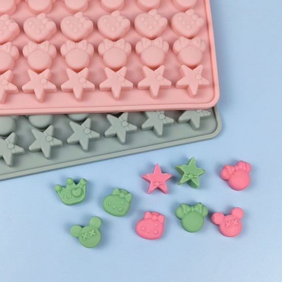 Silikon Mickey Mouse Ve Kral Tacı Yıldız Figürleri Haribo Çikolata Ve Jelibon Kalıbı Silikon Mickey Mouse Ve Kral Tacı Yıldız Figürleri Haribo Çikolata Ve Jelibon Kalıbı