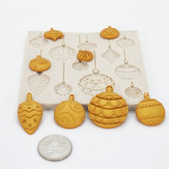 Silikon Noel Topları Figürleri Şeker Hamuru Kalıbı