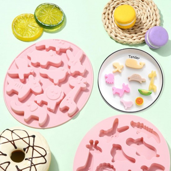 Silikon Safari Figürleri Şeker Hamuru Ve Jelibon Kalıbı 9 Lu