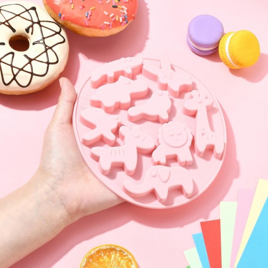 Silikon Safari Figürleri Şeker Hamuru Ve Jelibon Kalıbı 9 Lu