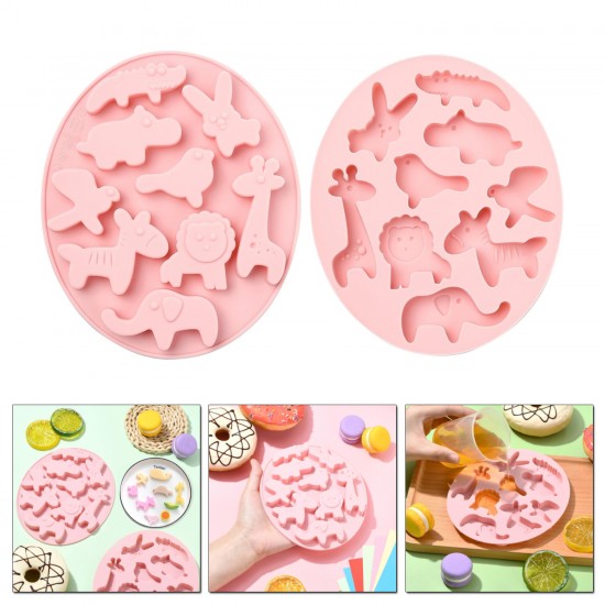 Silikon Safari Figürleri Şeker Hamuru Ve Jelibon Kalıbı 9 Lu