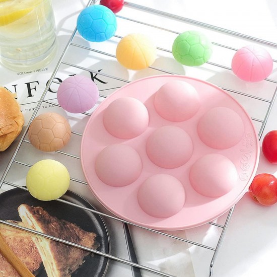 Silikon Spor Temalı Basketbol ve Futbol Topu Çikolata Ve Jelibon Kalıbı 7 Li