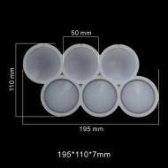 Silikon Yuvarlak Model Bombeli ve Düz Şeker Lolipop Kalıbı 6 Lı