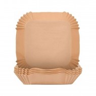 Tek Kullanımlık Tabak  Kare  Air Fryer Için Pişirme Kağıdı 50'li 16 CM 