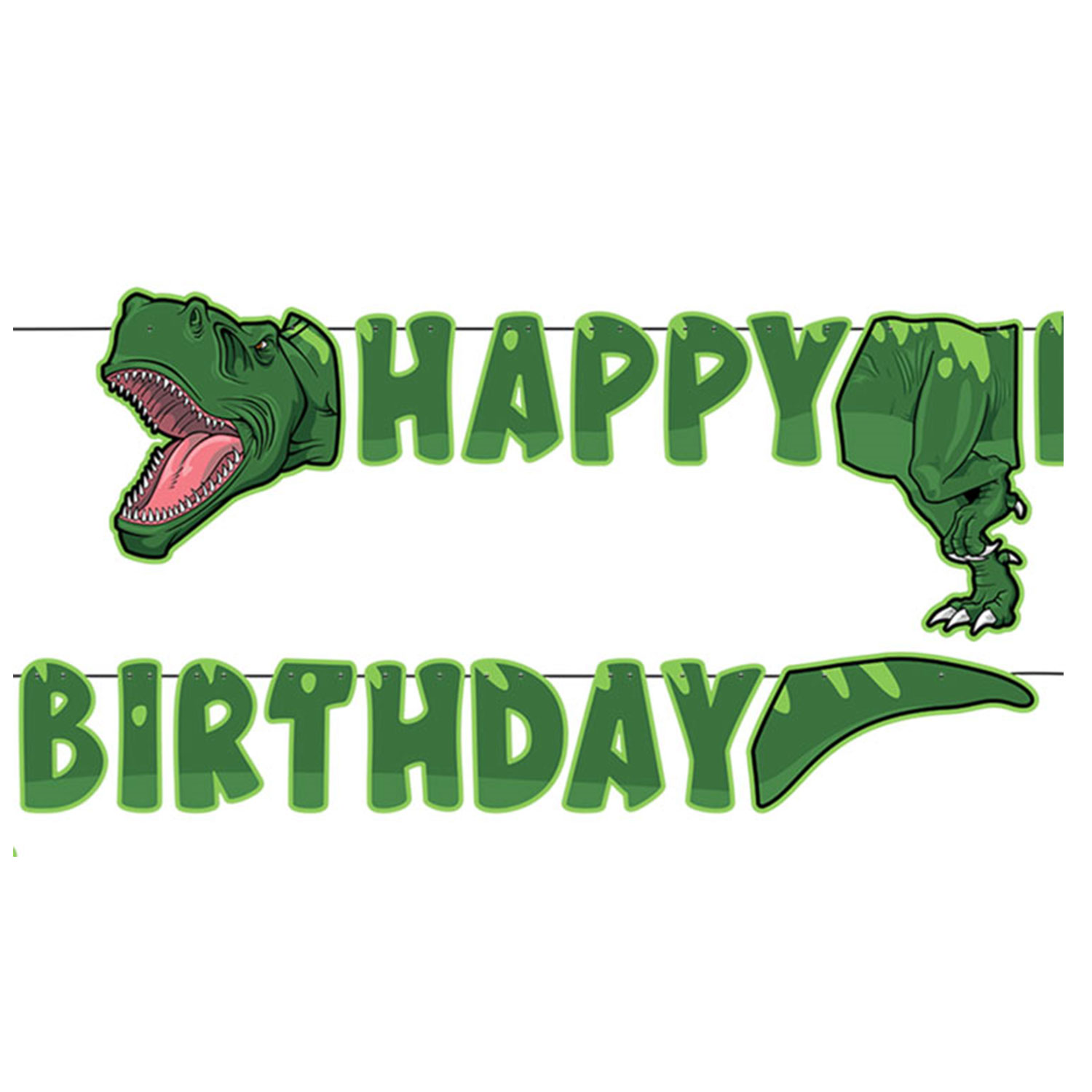 Jurassic Temalı Happy Birthday Uzar Duvar Yazı Seti 250 CM Jurassic Temalı Happy Birthday Uzar Duvar Yazı Seti 250 CM
