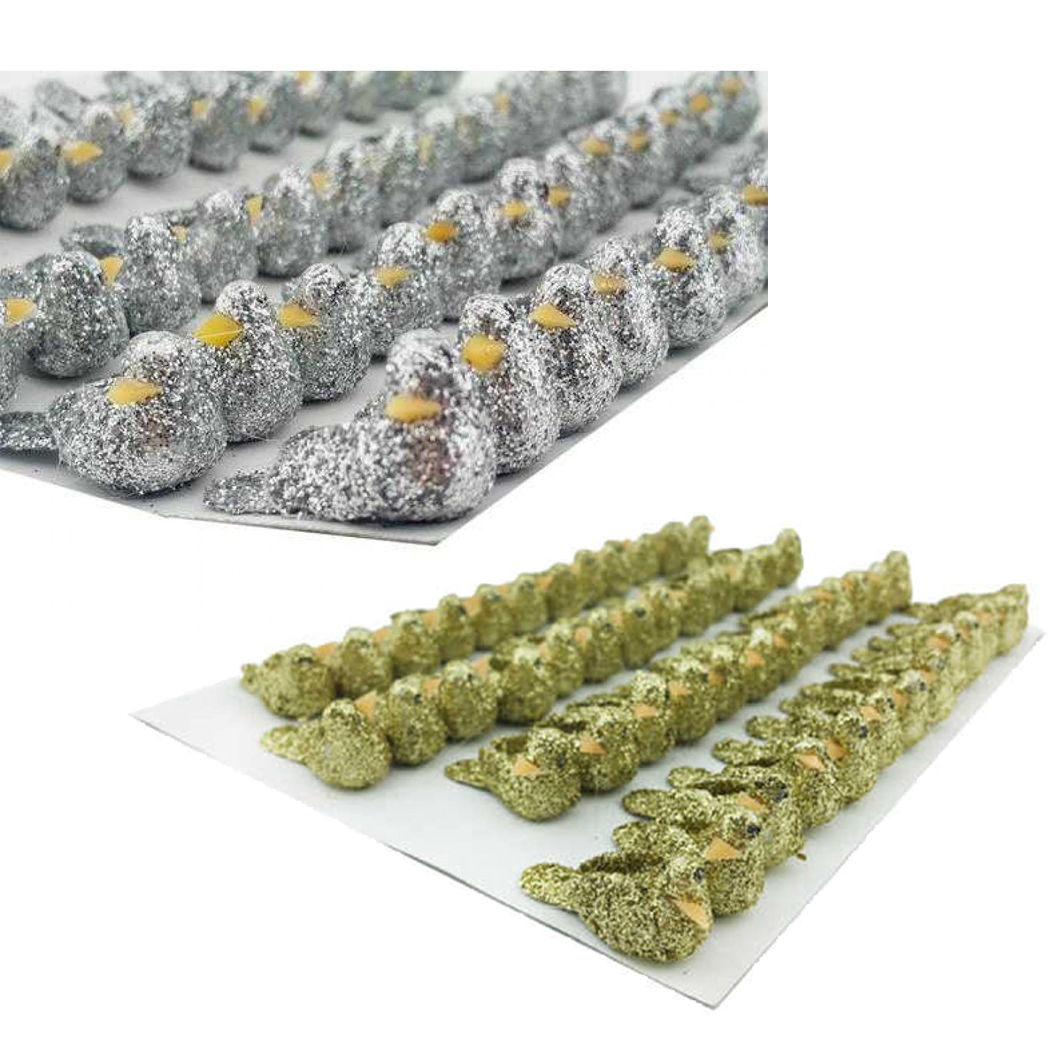 Kuş Minik Simli Köpük (50 Adet) Altın Kuş Minik Simli Köpük (50 Adet) Altın